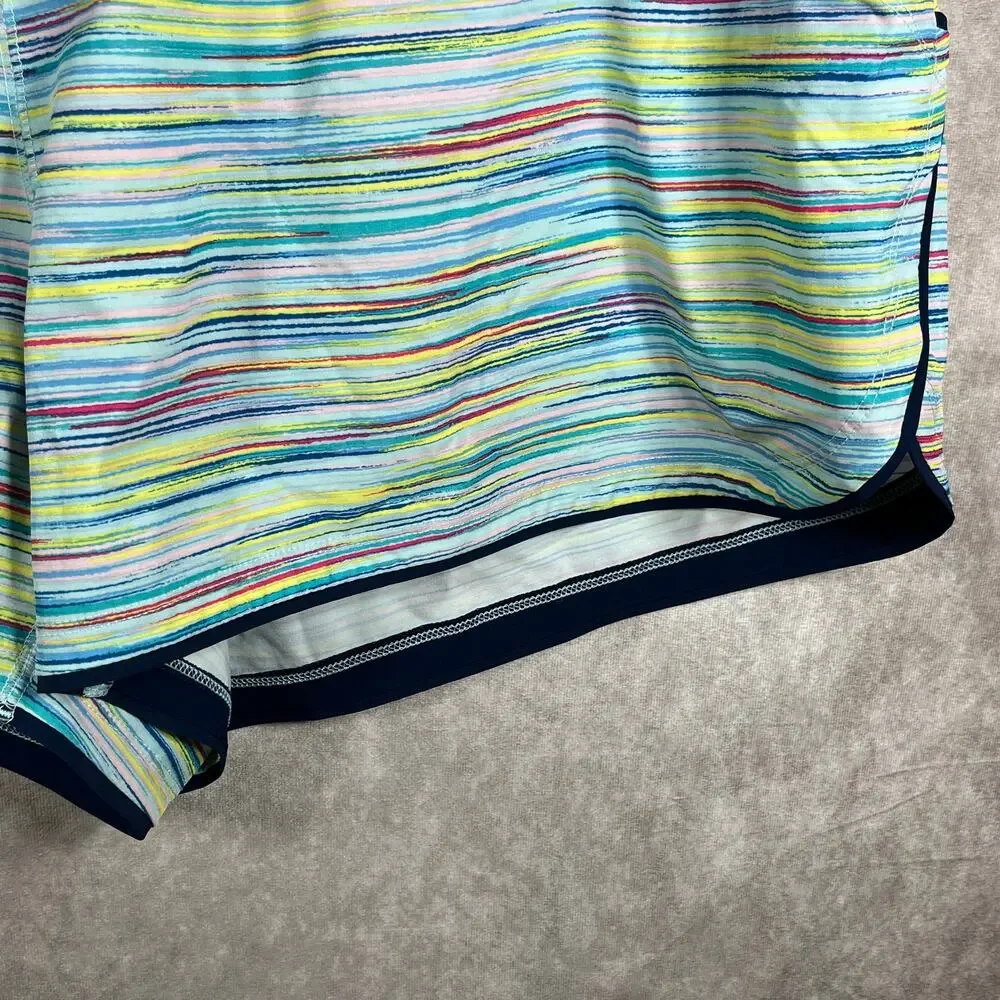 Lands' End Quick Dry Thigh-Minimizer Swim Board Short Women 22W Multicolor Lined